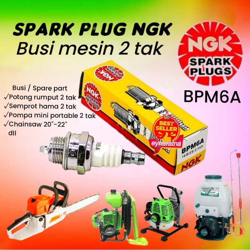 Busi NGK mesin potong babat rumput gendong 2 tak | knapsack sprayer semprot hama / pompa air stim mi