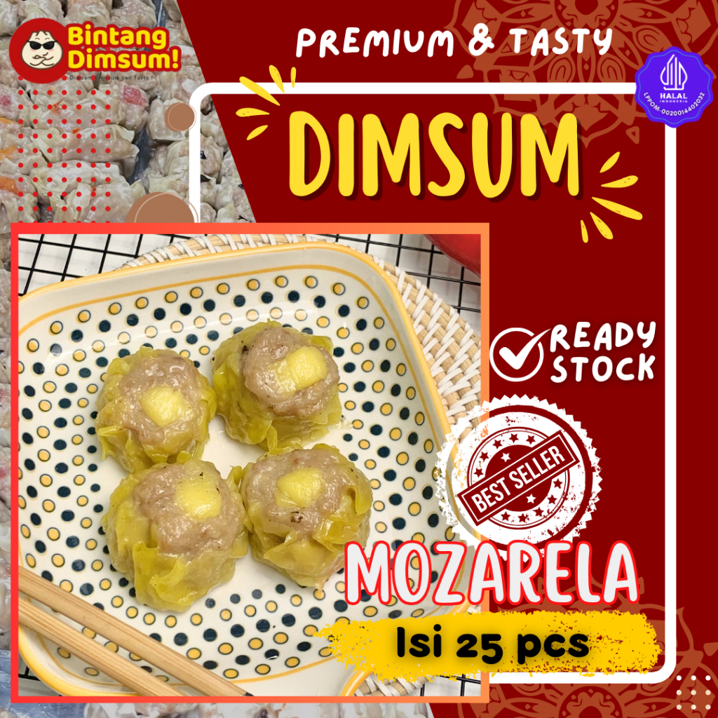 

Dimsum Ayam Mozzarela Kualitas Tinggi & Halal isi 25 pcs FREE Saus Merah dan Lada Hitam