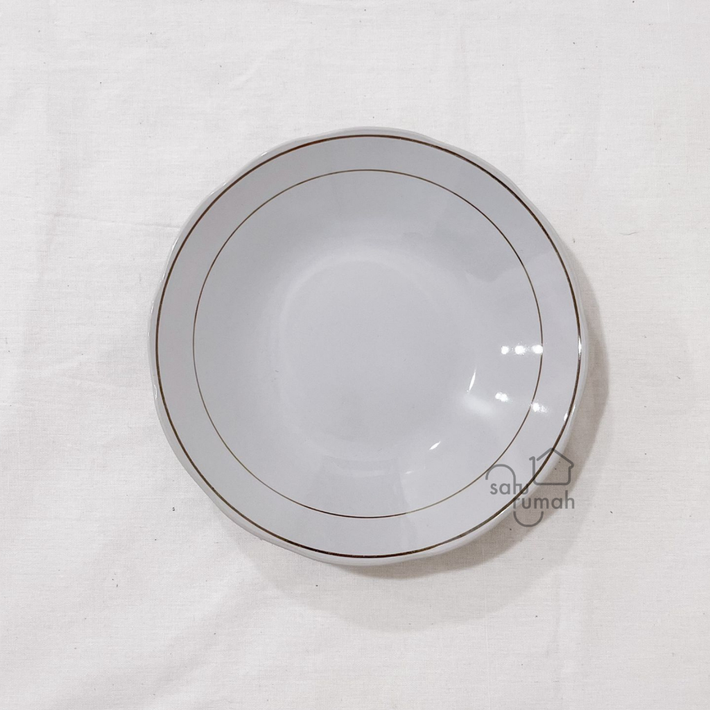 PIRING MAKAN 8INCH LISTMAS LILIA 6PCS / PIRING KERAMIK PINGGIR BERGELOMBANG/SETENGAH LUSIN PIRING MA