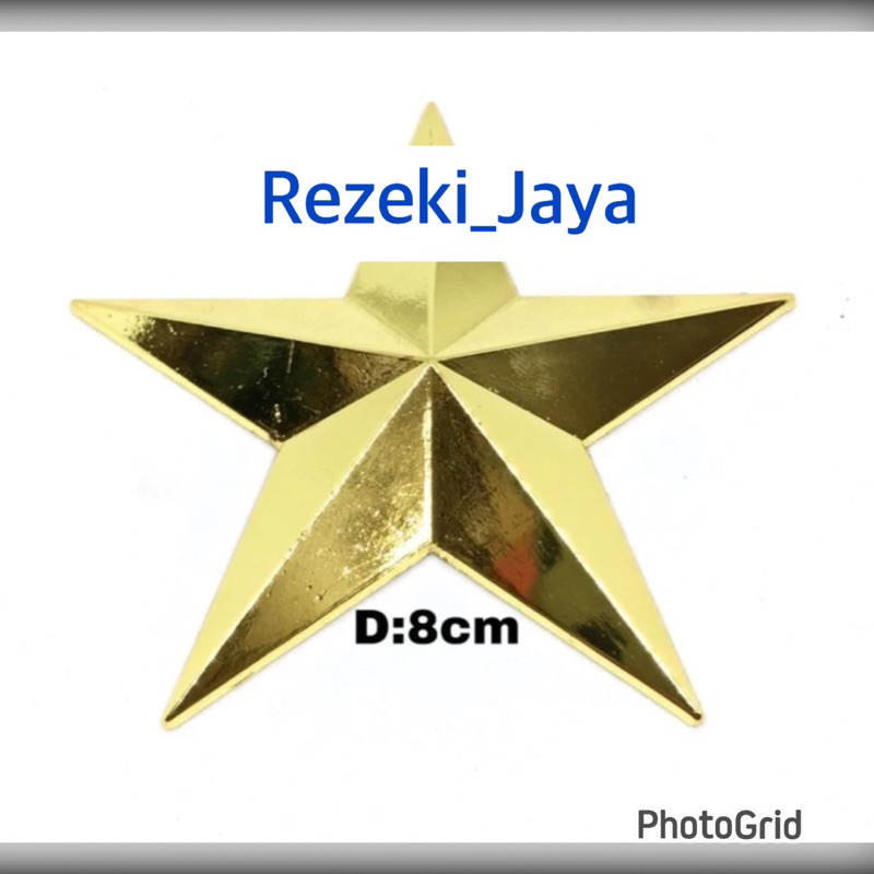 Pin Bintang 8cm Logam Gold Tebal PREMIUM