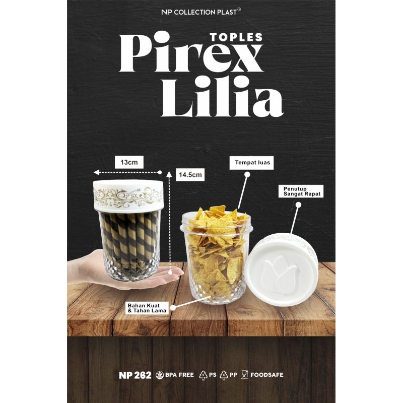 set 6 Toples Lebaran Drat /Toples Idul Fitri /Toples Hari Raya Natal /Toples Pirex Lilia Akrilik Acr