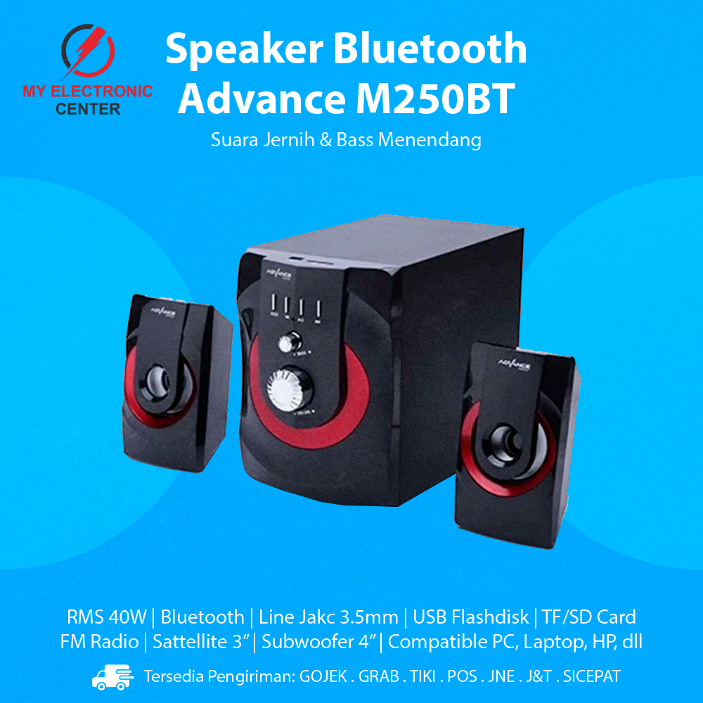 Speaker Bluetooth Advance M250BT Speaker Komputer PC Laptop HP TV