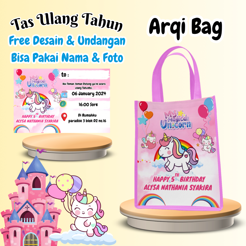 

100 Tas Snack Ulang Tahun Anak Custom Nama Foto Bingkisan Muat Kfc Goodie Bag