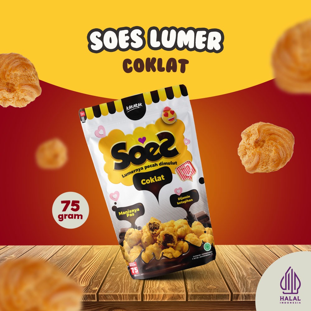 

Kakarak - Soes Lumer Rasa Cokelat - Camilan Sus Kering Cokelat - 75gr