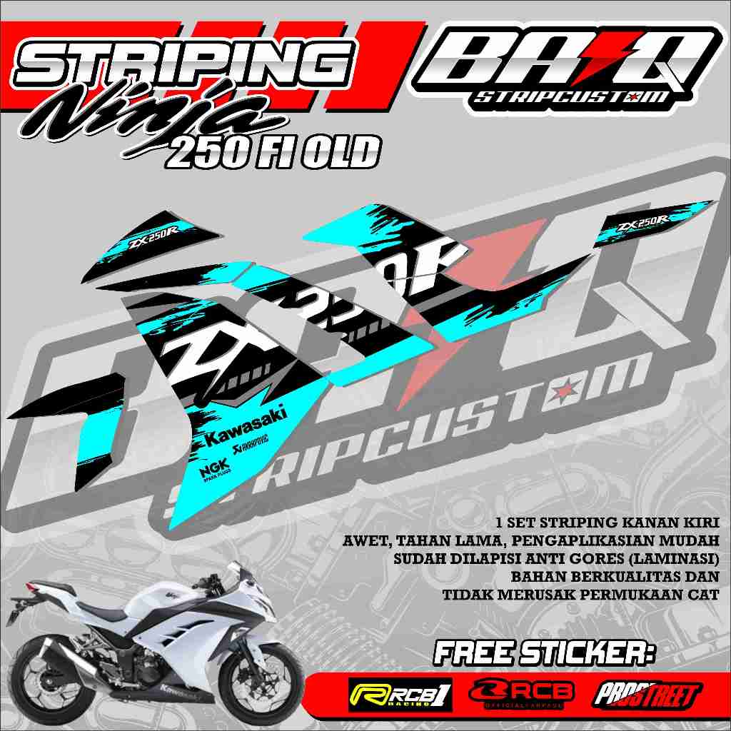 STICKER STRIPING NINJA 250 FI OLD - STRIPING NINJA 250 FI OLD PREMIUM ABSTRAK 03
