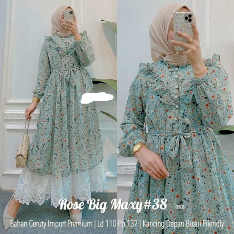 M L XL XXL (PROMO) GAMIS CERUTY JUMBO RENDA BAWAH// ROSE MAXY38//GAMIS CERUTY SUPER JUMBO RENDA BAWA