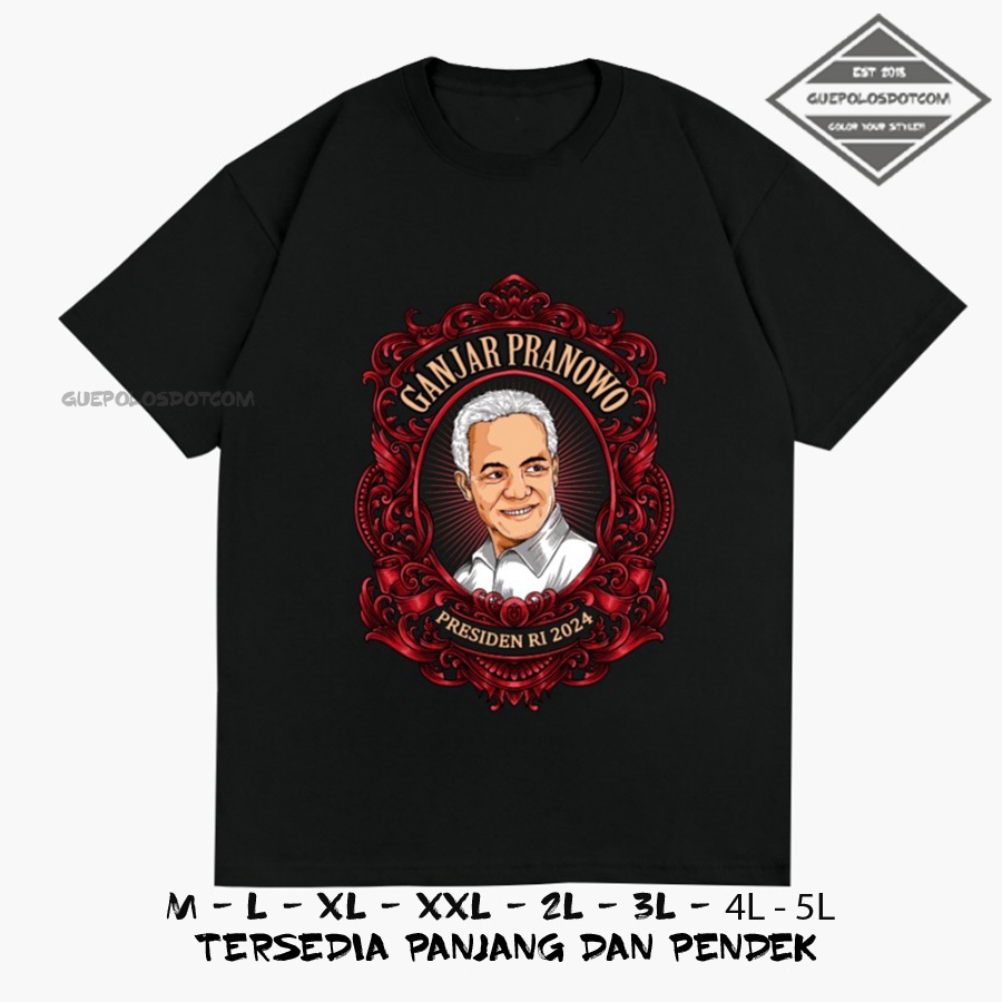 TYPE 06 Kaos Ganjar SATU PUTARAN INDONESIA NGEBUT - Kaos T Shirt RELAWAN SAHABAT GANJAR PRANOWO - KA