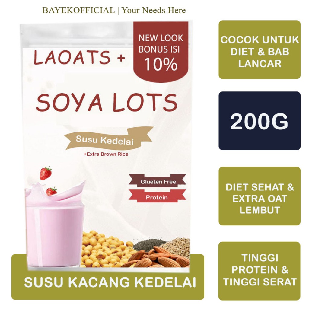 

Susu Kedelai Bubuk Protein Oat Milk Soya Milk Susu Low Fat Rendah Lemak Untuk Diet Laoats