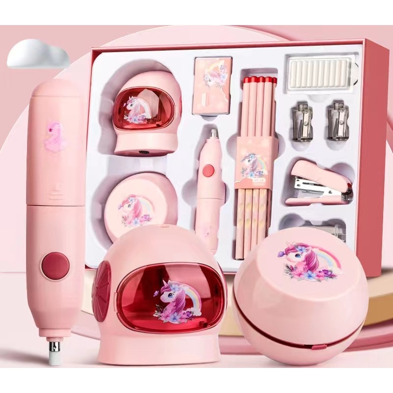 

12.12 FLASH SALE Electric Stationery Set / Set Alat Tulis Elektrik Fortable Rautan Penghapus Vacuum Pensil 11 In 1 grosir