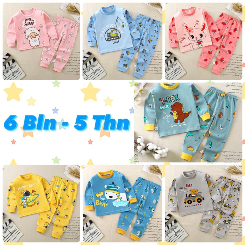 Baju setelan bayi 0 - 12 bulan uk 1 2 3 4 tahun Th thn set anak kids baju celana panjang anak cowok 