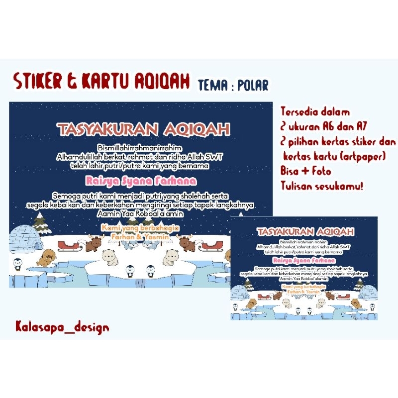 

Stiker/Kartu Aqiqoh & Syukuran Polar (BISA + FOTO)
