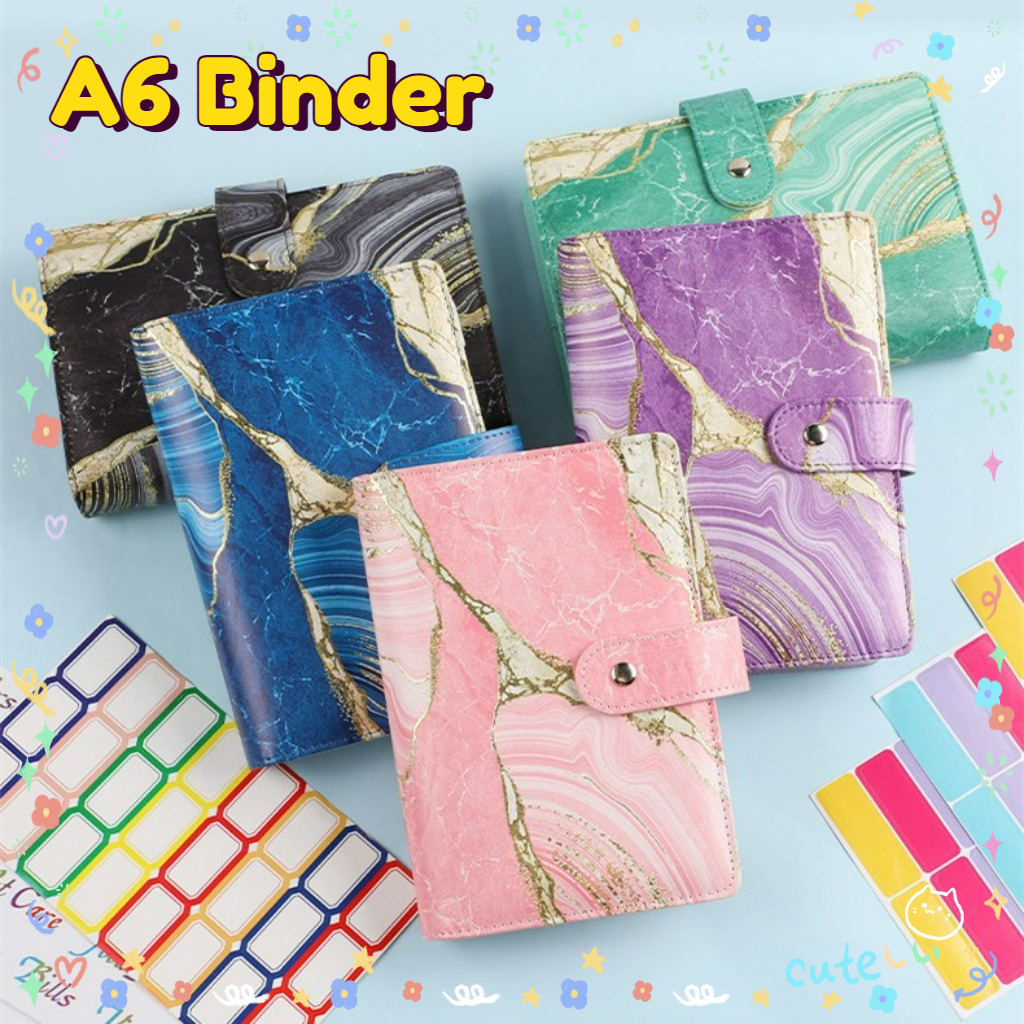 

2024 Quicksand Cover A6 Binder dengan 12 pcs Zipper Pockets Cash Planner Book Ziplock untuk Penganggaran Penyimpanan Uang