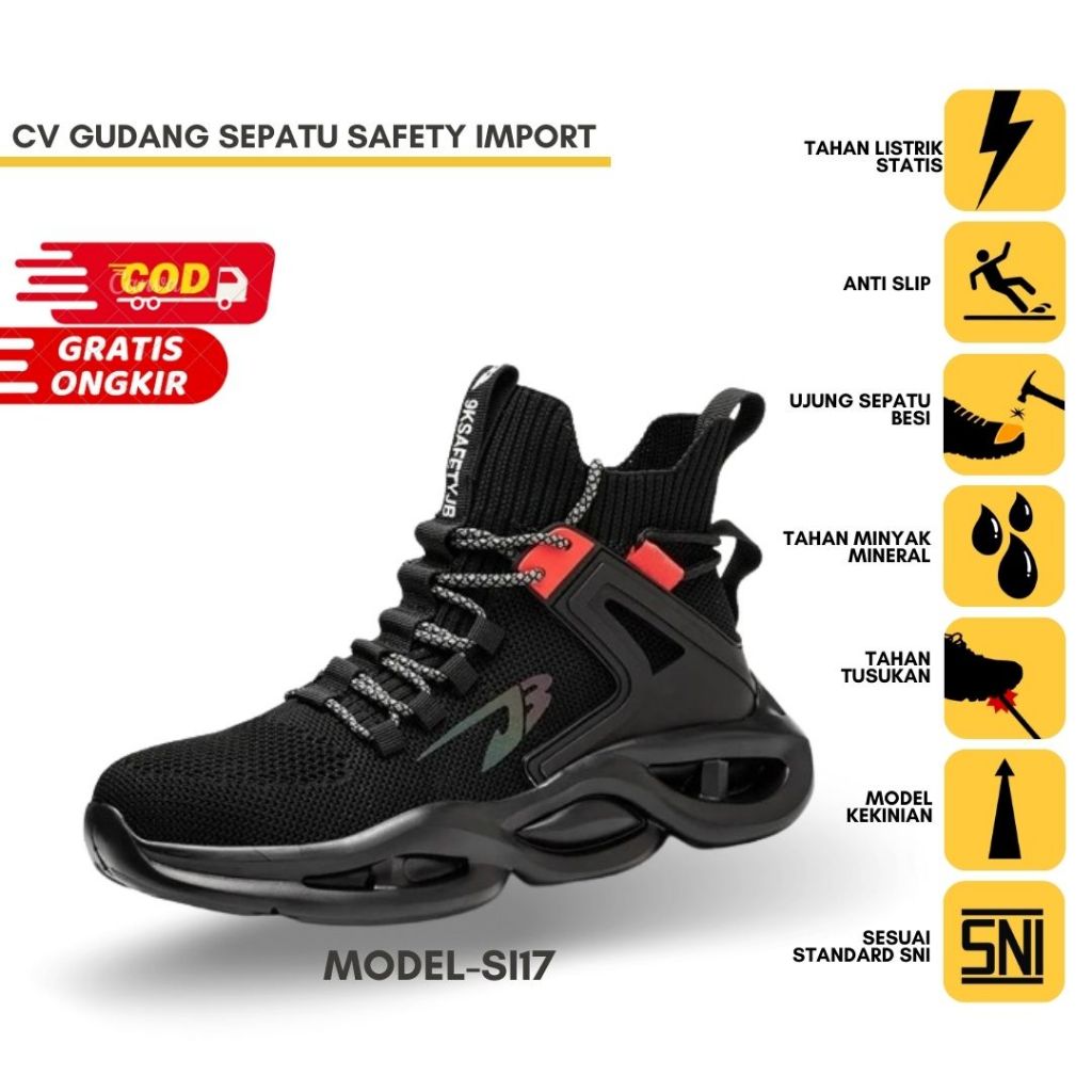 Sepatu Safety Shoes Proyek Import Pria Wanita Original Casual SI17