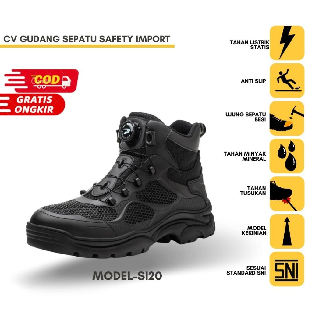 Sepatu Safety Shoes Proyek Import Pria Wanita Original Casual SI20