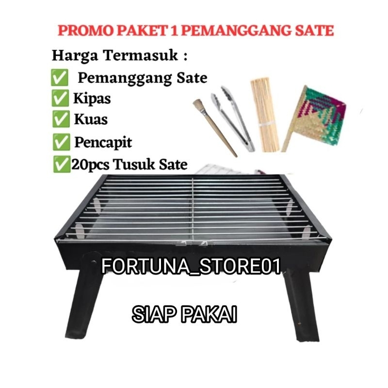 Panggangan Portable Bakaran Sate Ikan Ayam Sosis Bakaran Arang