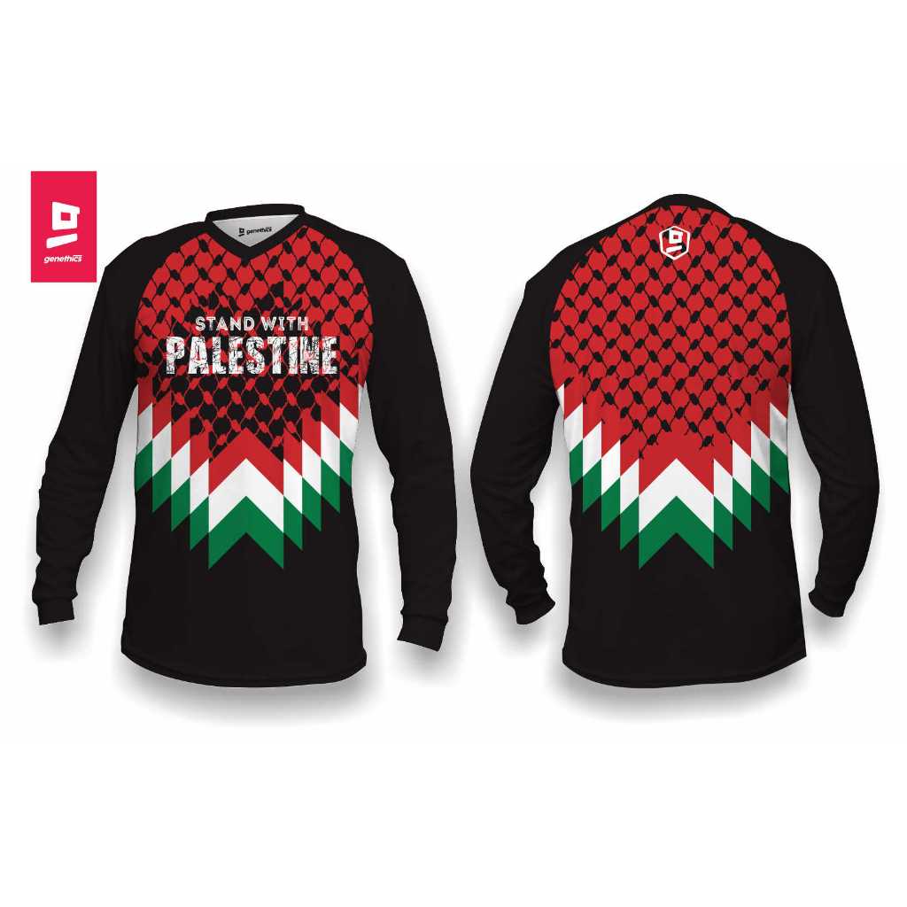 JERSEY PALESTINA - JERSEY SEPEDA DOWNHILL / MTB GENETHICS - JERSEY CUSTOM - DH-PLST-08 - JERSEY DOWN