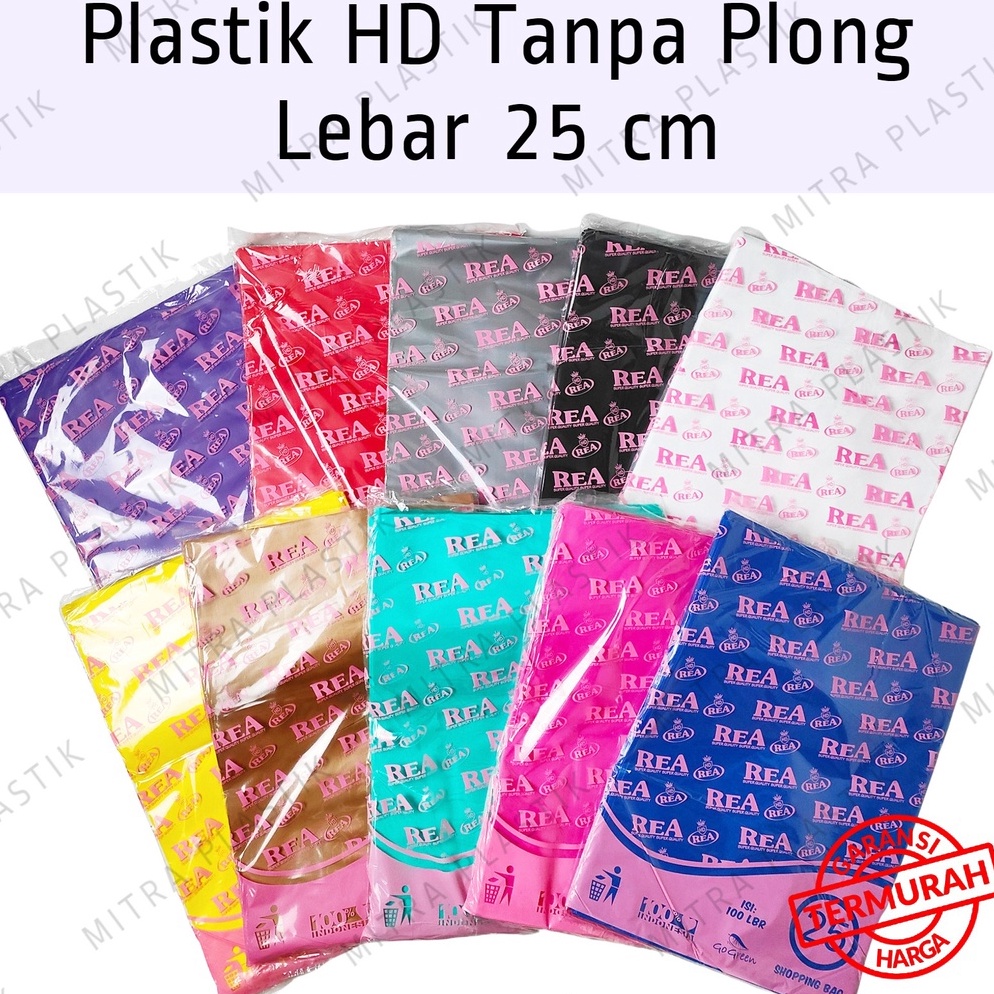 Kekinian.. Plastik HD Tanpa Plong 25x35 REA Kantong Kresek Packing Online Shop Shopping Bag Tebal Silver PEE