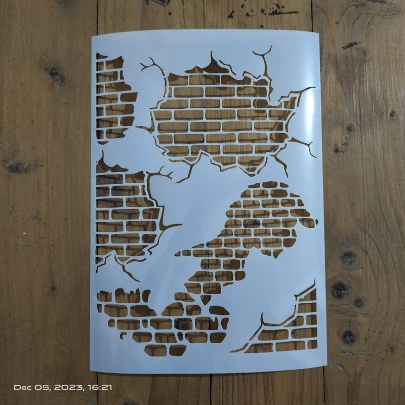 

Stencil Tema Bata, Brick, Dinding ukuran A4