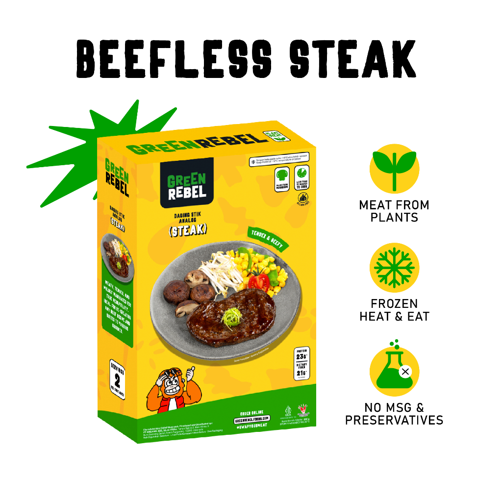 

Green Rebel Beefless Steak | Daging Steak Vegan | 200 gr new pack