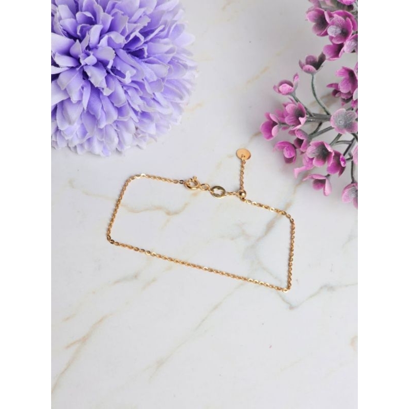 Gelang tangan serut emas Trixie kadar 375/8k (max 18cm)