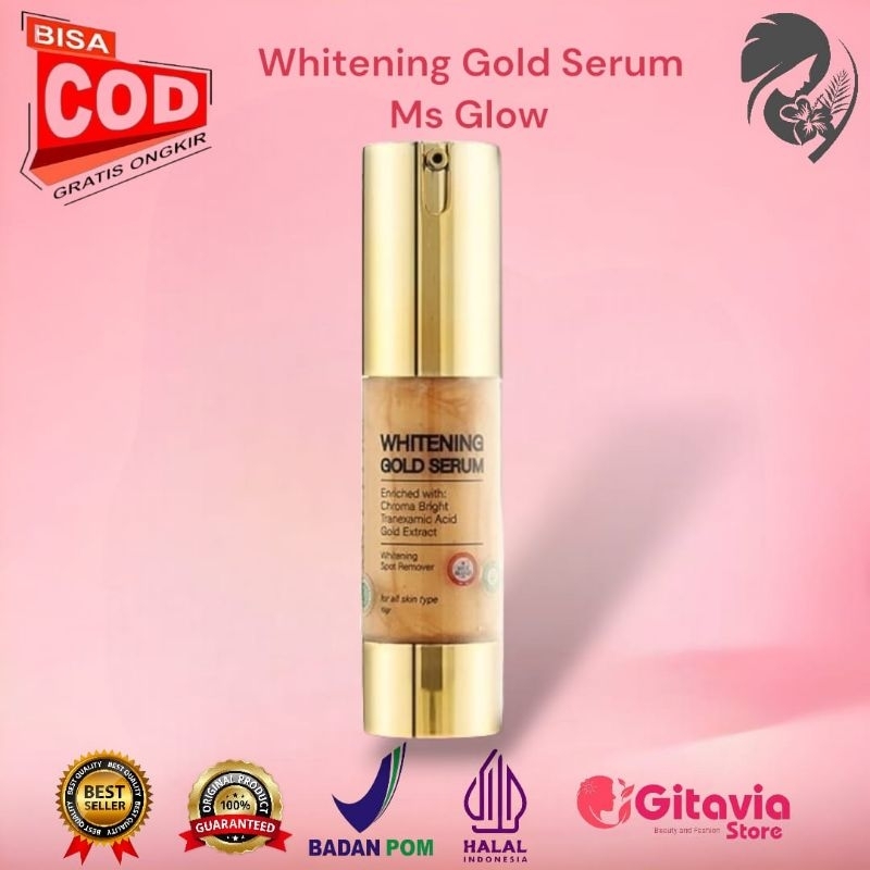 WHITENING GOLD SERUM MS GLOW 100% ORIGINAL SERUM FLEK MS GLOW SERUM GLOWING