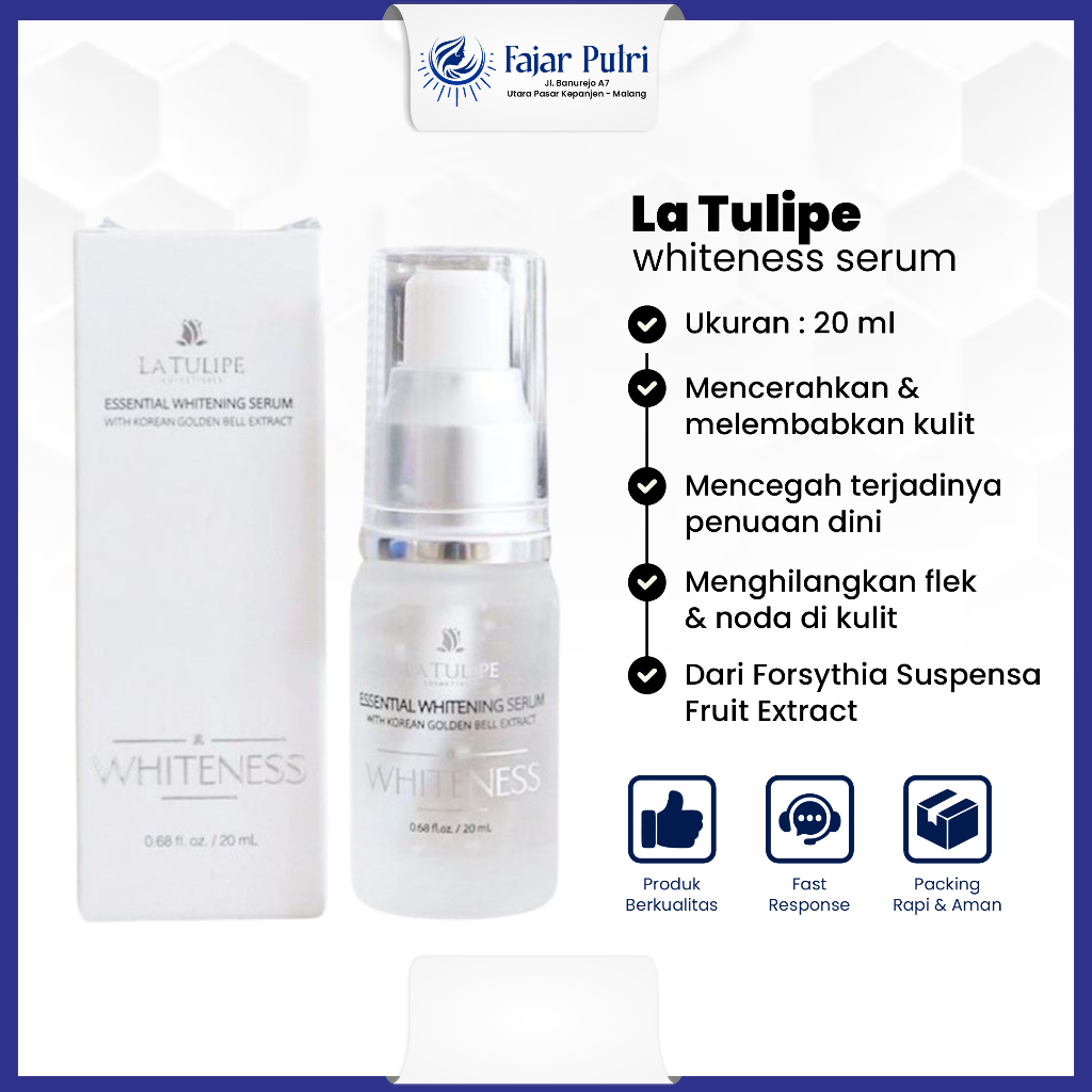 Serum Wajah La Tulipe Essensial Whitening 20 Ml Mencerahkan Kulit Menghilangkan Flek Dan Noda