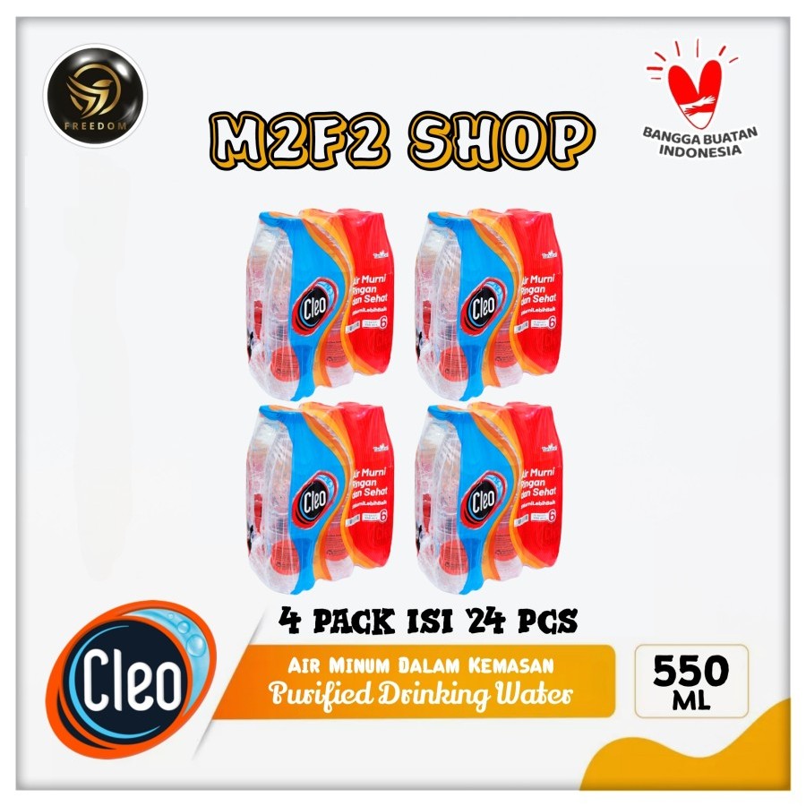 

Air Mineral Cleo Botol Tanggung Plastik Pet - 550 Kemasan 4 Pack (Khusus Bluebird/Gosend/Grab)