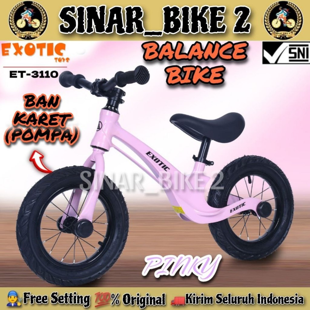 Balance Bike EXOTIC ET 3110 Sepeda Keseimbangan Ban Karet  Sepeda Anak