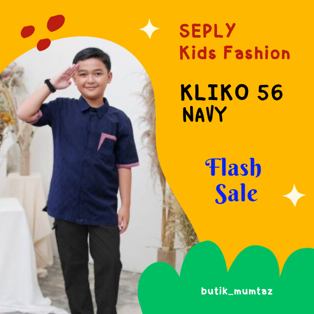 Kliko 56 Navy by Seply/koko anak/baju koko anak/koko anak warna navy/baju anak navy