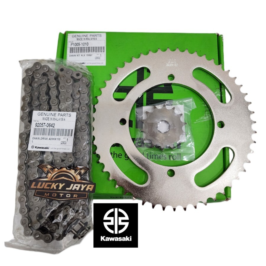 Gearset Girset chainkit gear gir set rantai Klx 150 BF Original