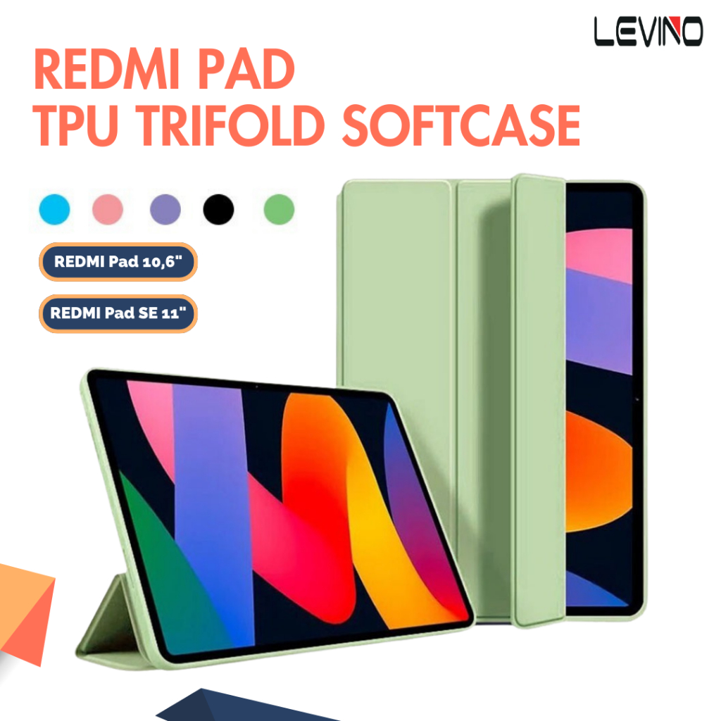 Case RedmiPad Pro / Poco Pad 12.1 / Redmipad SE 11" Terbaru Silicone TPU Foldable Casing with auto L