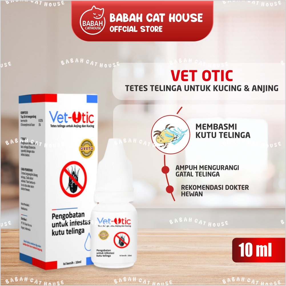 Vet Otic Obat Tetes Kutu Telinga Kuping Ampuh Kucing dan Anjing Anak Kitten Puppy Pembasmi Parasit B