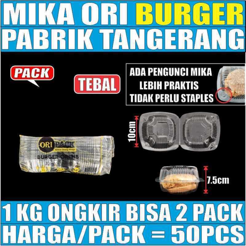 Mika Burger HB Plastik Bening Roti Donut Hamburger /Pack Tebal