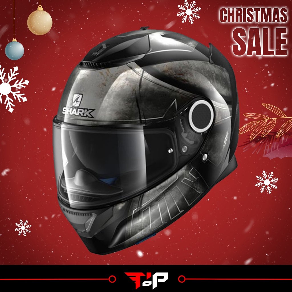 SHARK SPARTAN HOPLITE CHROME HELM FULL FACE