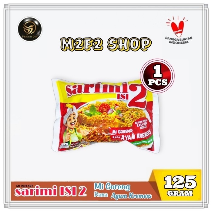 

Mie Sarimi Instant Goreng Isi 2 Rasa Ayam Kremess | Bag - 125 gr (Kemasan Satuan)