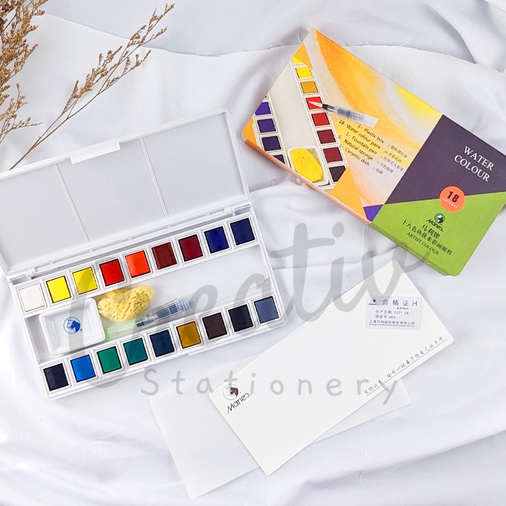 

Rad MARIES Cat Air Padat Solid Watercolour Pocket Set 18 Colors Box Cake