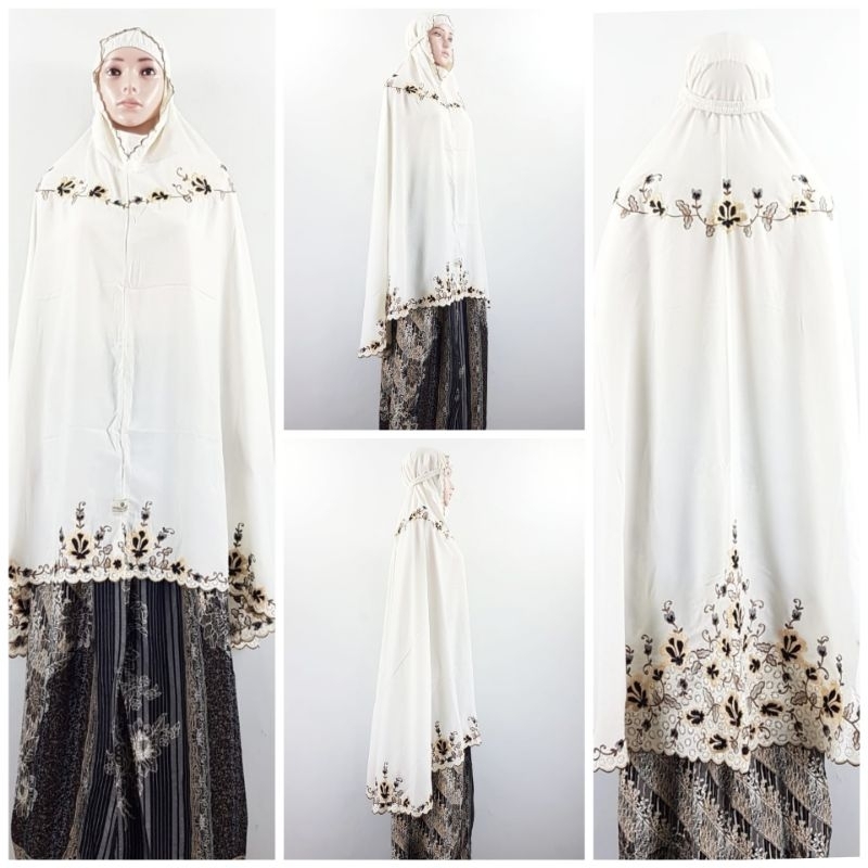 Sircinta Mukena Rosella Bordir + Rok Batik | Telekung Batik bySC