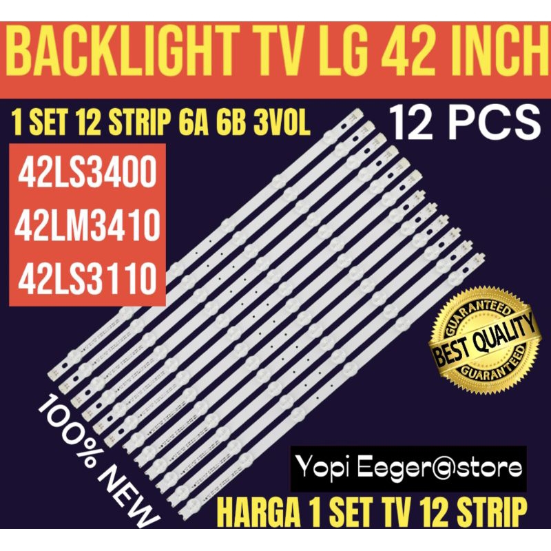 BACKLIGHT TV LCD LED LG 42LS3400- 42LS3110- 42LM3410 BACKLIGHT TV LG 42 INCH