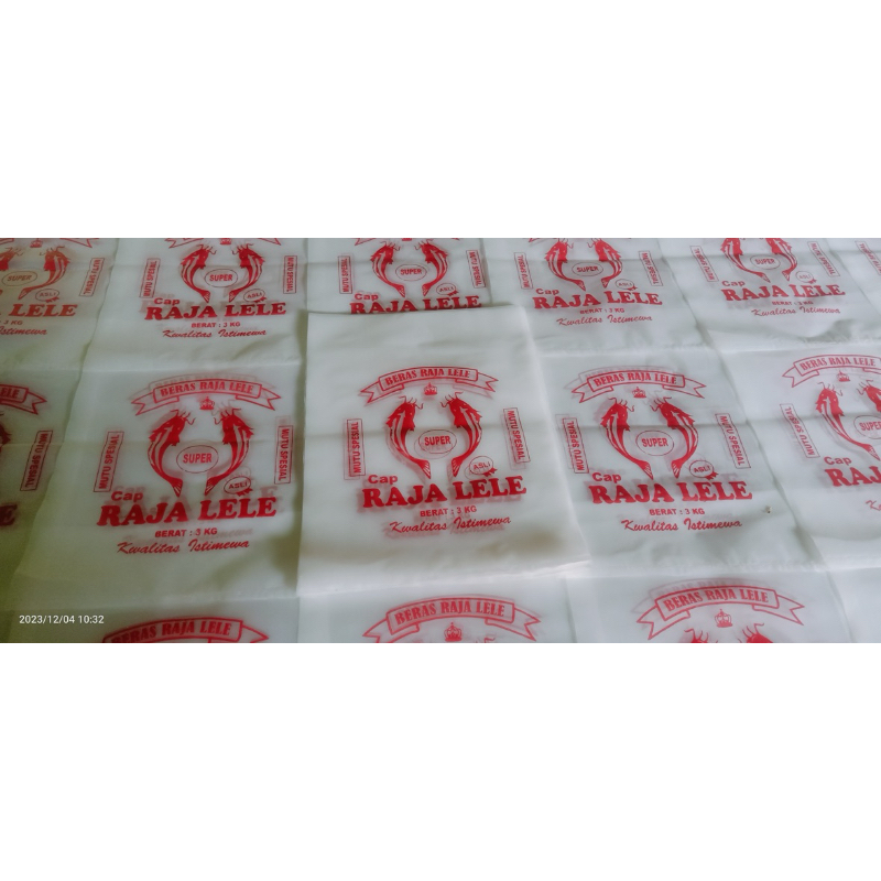 Plastik Beras 3kg sablon Rojo lele raja lele 50pcs tebal