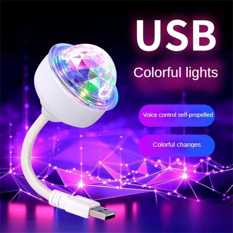 lampu interior mobil usb disco
