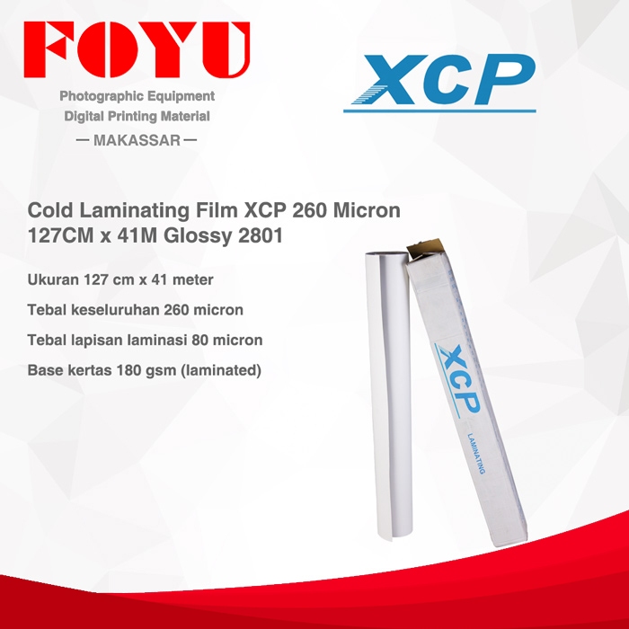 

Plastik Laminating Cold Dingin XCP Roll 127 cm x 41 meter Glossy 2801