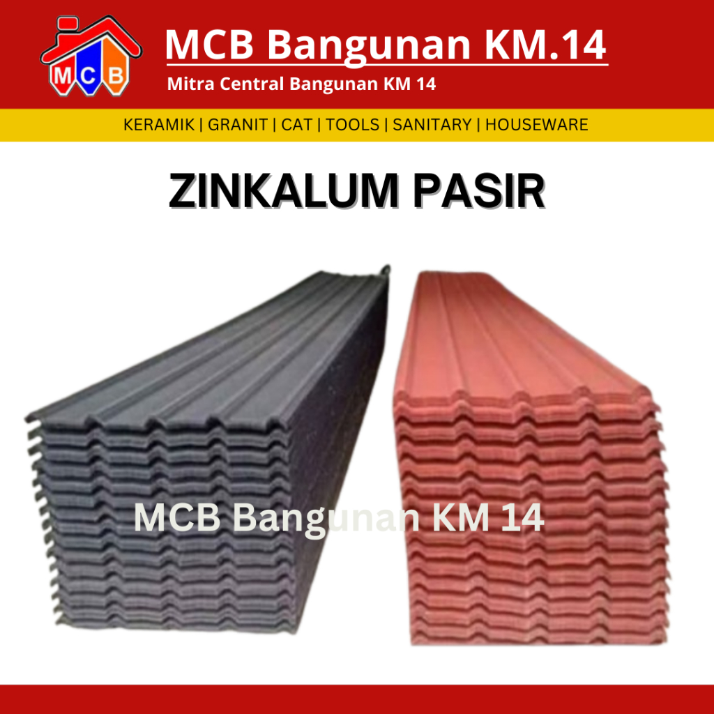 SENG SPANDEK 1 METER / ZINKALUM ZINCALUM PASIR TEBAL 0,25 / 0,3 / 0,35 / 0,45 ABADI/ TUNGGAL