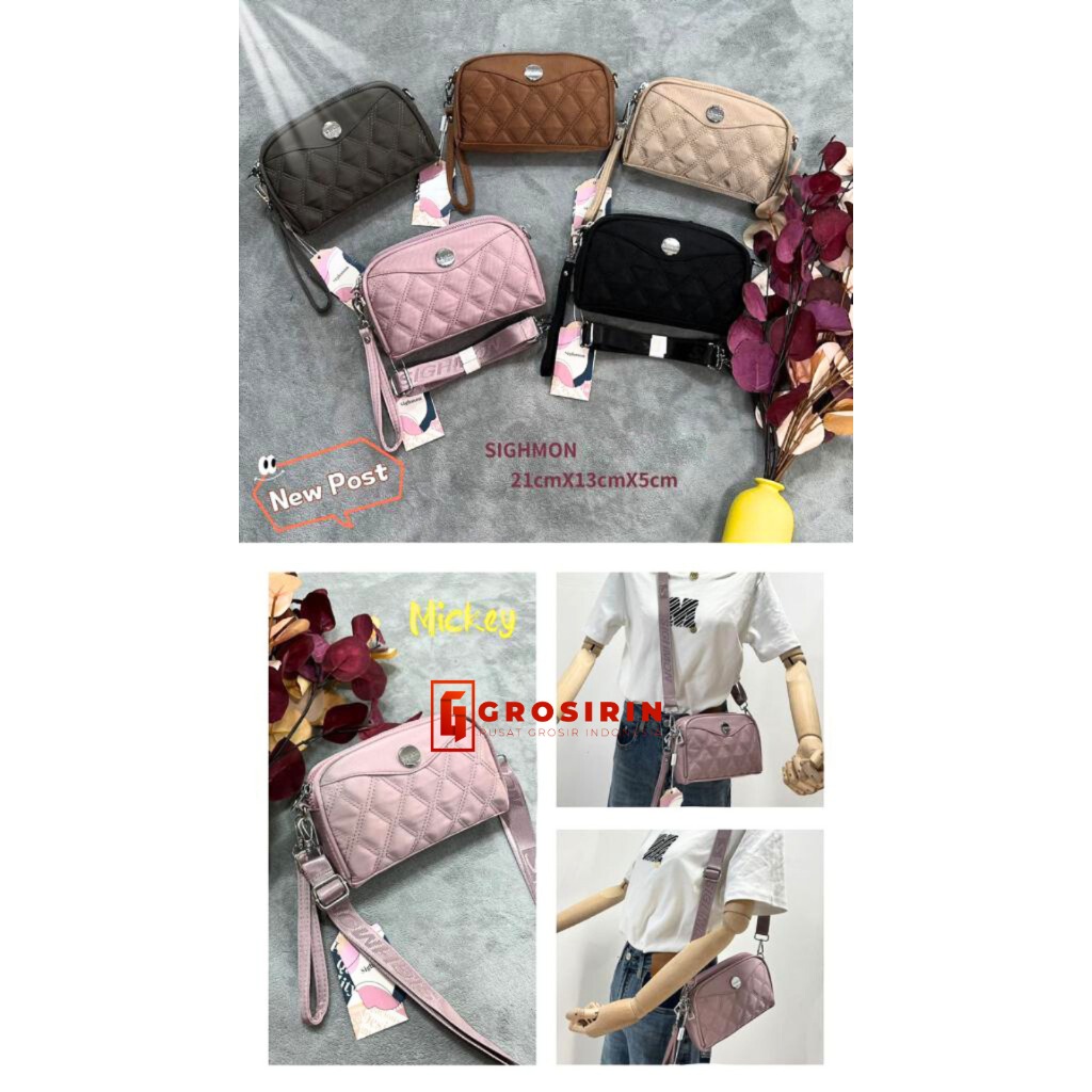 Sighmon Tas Selempang Wanita Clutch Bag Kanvas