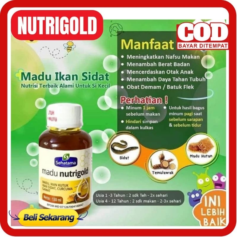 

NUTRIGOLD - MADU NUTRIGOLD 130 ML MADU NUTRI GOLD MADU GEMUK ANAK MADU PENGGEMUK ANAK MADU IKAN SIDAT PLUS TEMULAWAK