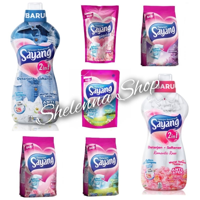 Deterjen SAYANG Bubuk Cair Refill Botol 800ml 750ml 800gr 700ml Detergen sabun cuci baju