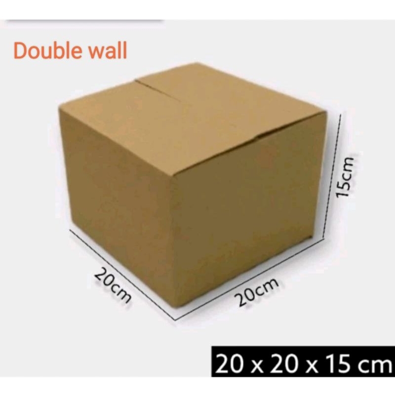 

Kardus box Uk. 20x20x15 cm Double wall polos