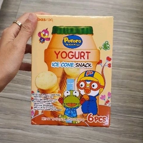 

Pororo bin bing ice cone snack wafer rasa Yogurt ( isi 6 )