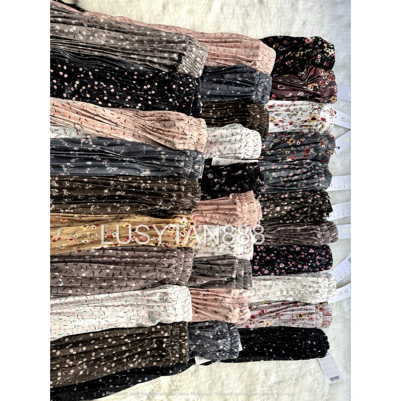 Rok Prisket Motif Bunga Korea | Rok Prisket Motif | Rok Lebar Bunga