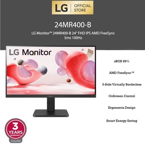 LED Monitor LG 24 Inch 24MR400-B FHD IPS 100HZ