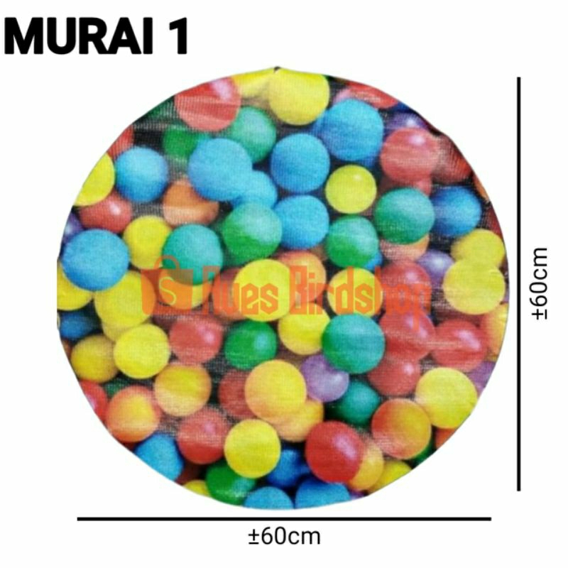 KARPET SANGKAR MURAI MOTIF BOLA 3D IMPORT ALAS DASAR SANGKAR KANDANG MURAI